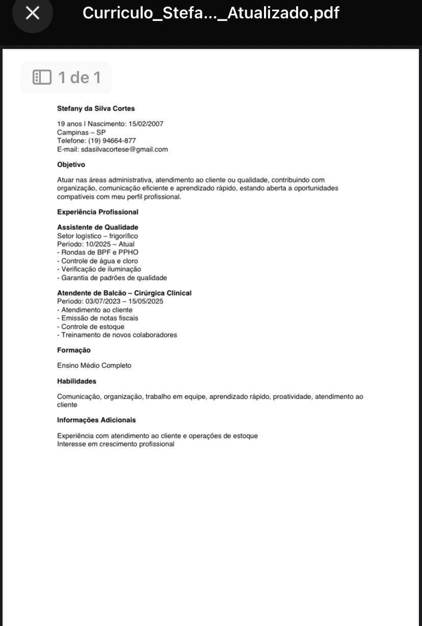 Capa de Stefany da Silva cortes
